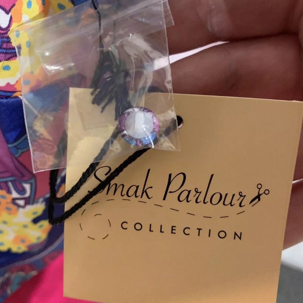NWT 2X 18 Smak Parlour Fuchsia & Fancy Houses & Flowers Mini Dress - Picture 10 of 13